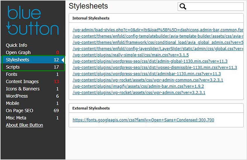 wordpress css script scanner