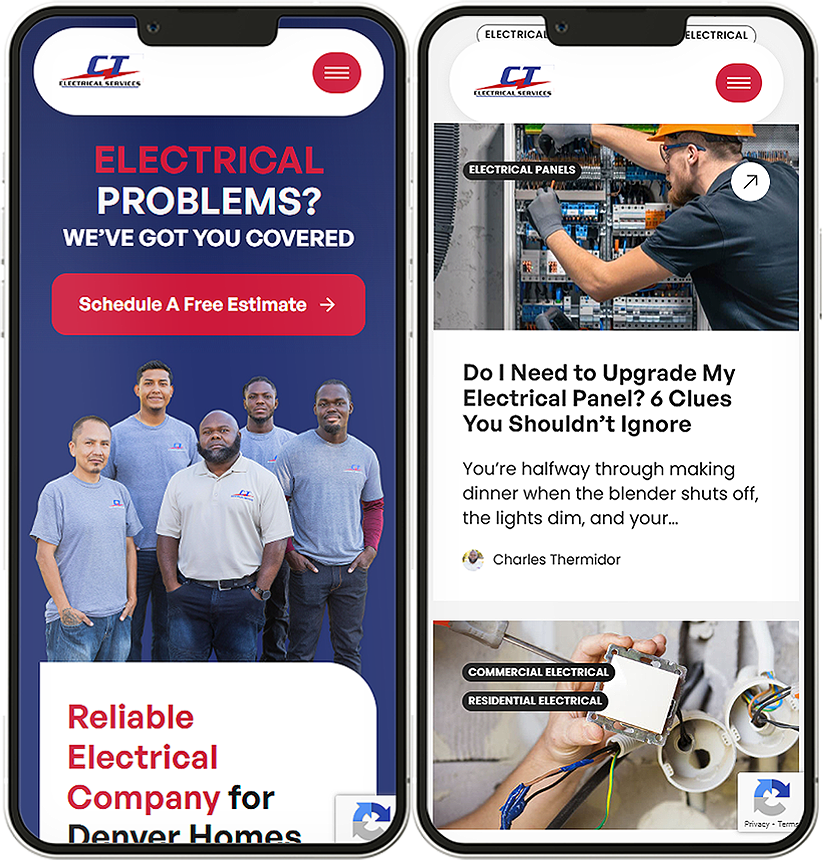 responsive web design electricians